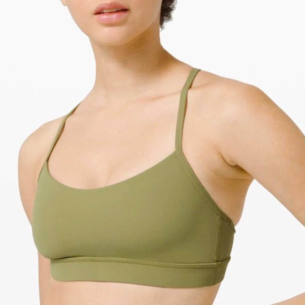 lululemon Bronze Green Flow Y Bra Nulu NEW Size 14 - Picture 9 of 9